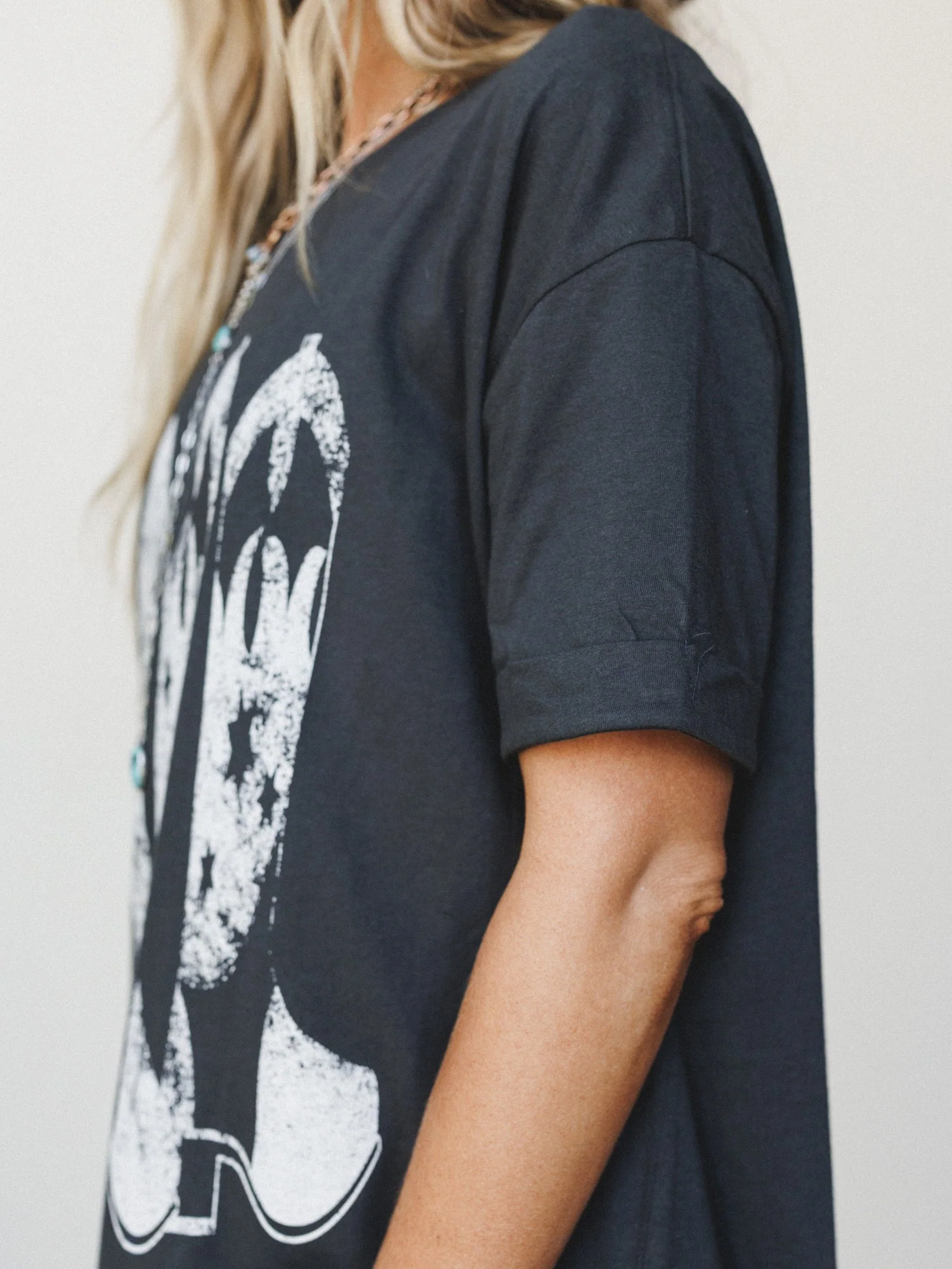 Yall Cowboy Boots Graphic Tee - Charcoal - Image 4