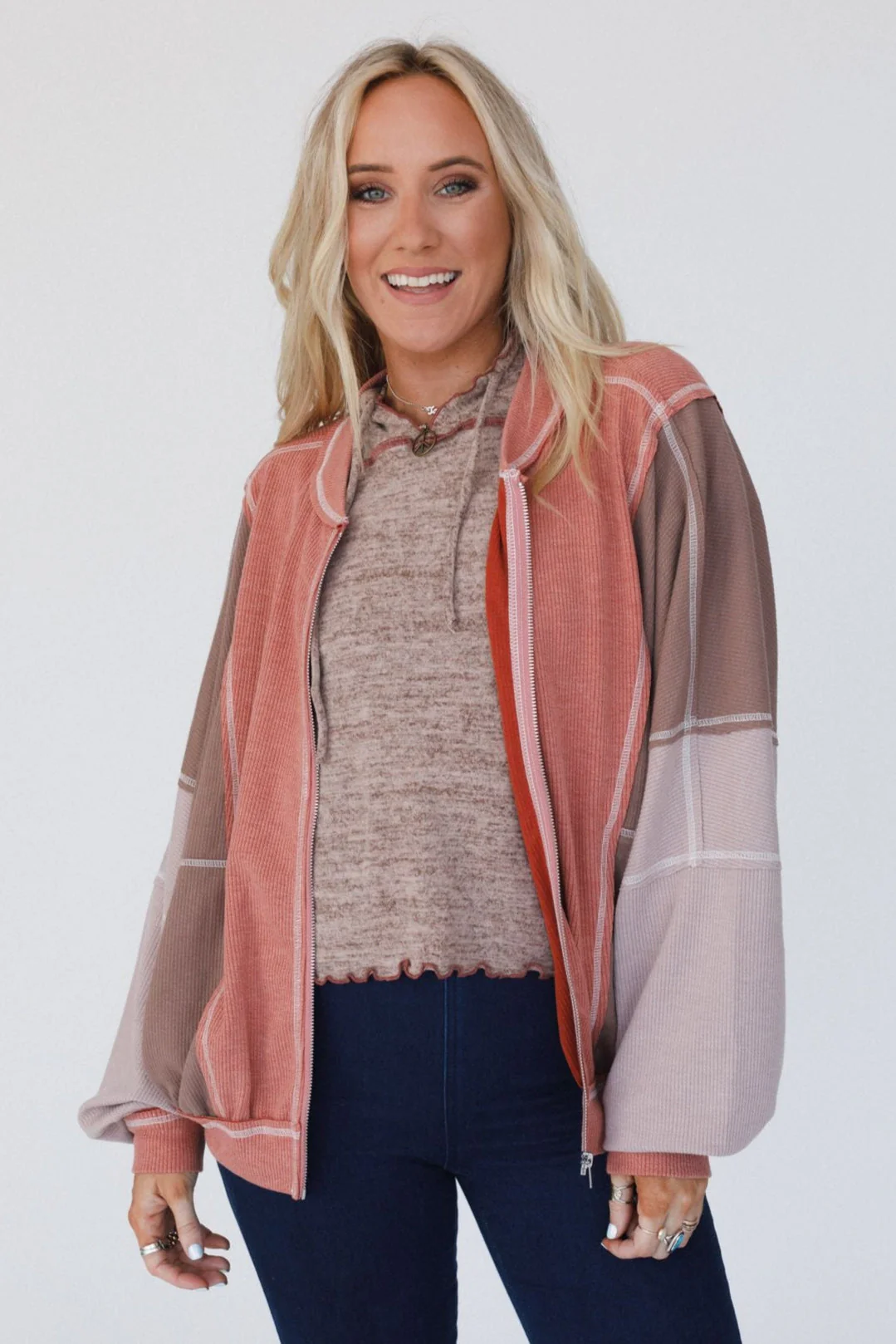 The Nest Zealand Zippered Top - Mocha - Image 3