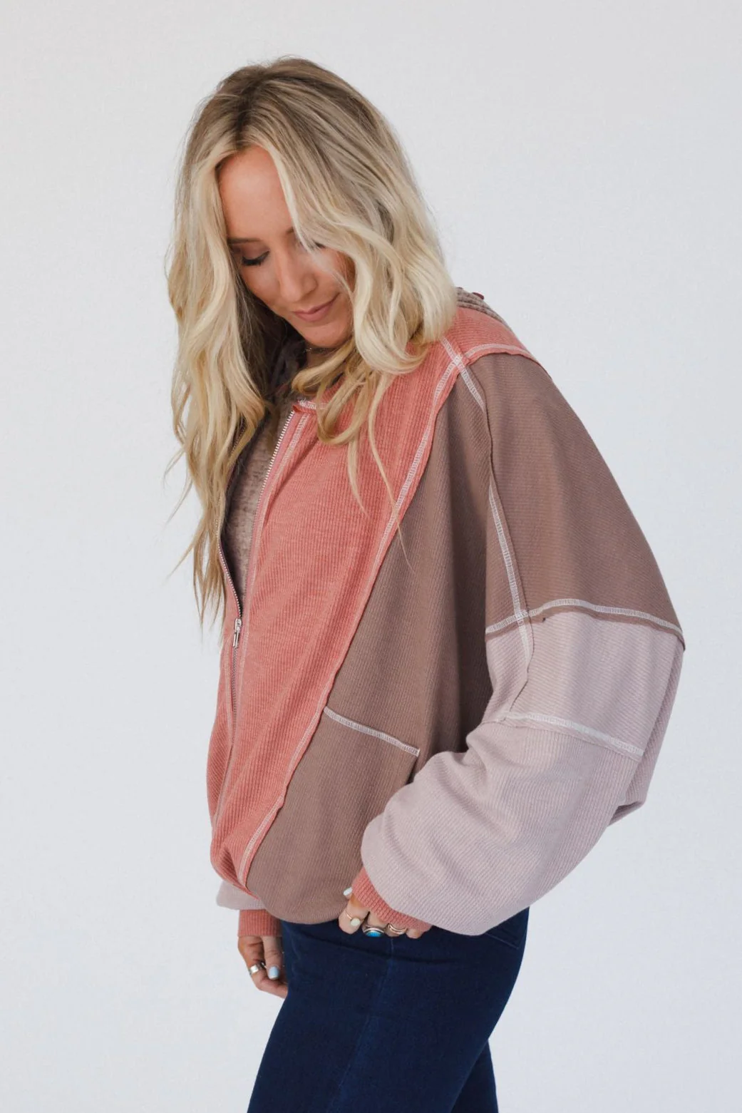 The Nest Zealand Zippered Top - Mocha - Image 4